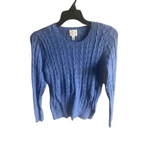 St John's‎ Bay Women's Blue Cable Knit Long Sleeve Crew Neck Sweater